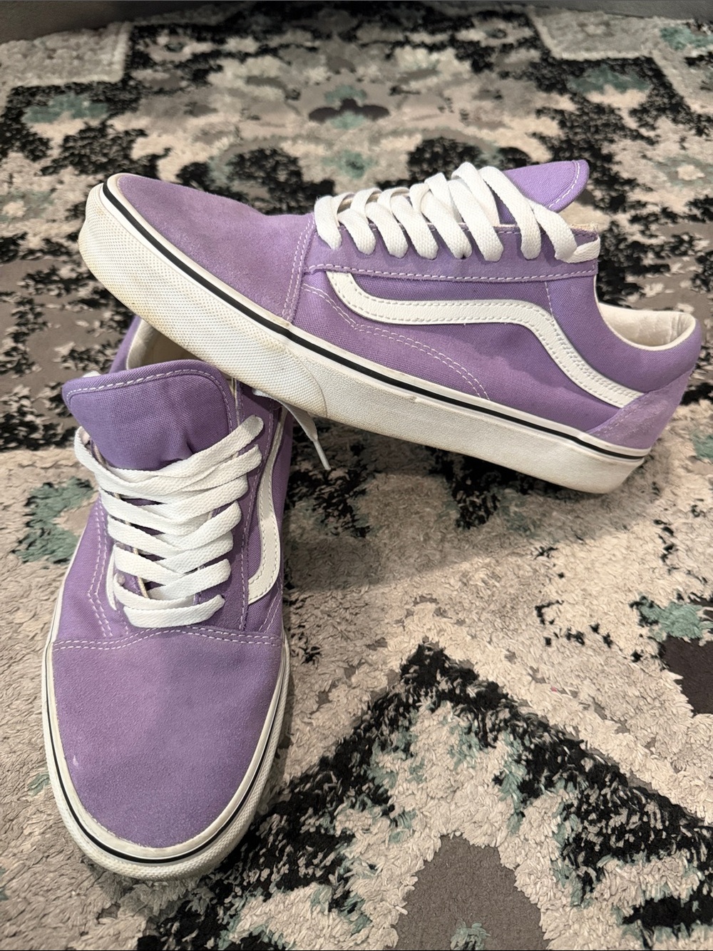 Vans Lavender Old Skool Sneakers with White Stripe